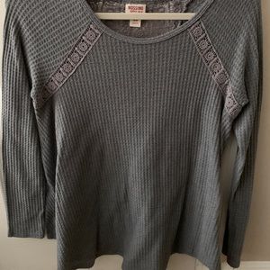 Lace backed long sleeve